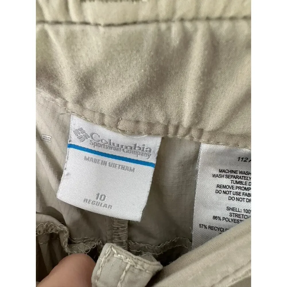 Columbia Lightweight Khaki Tan Convertible Pants Women's Size 10
